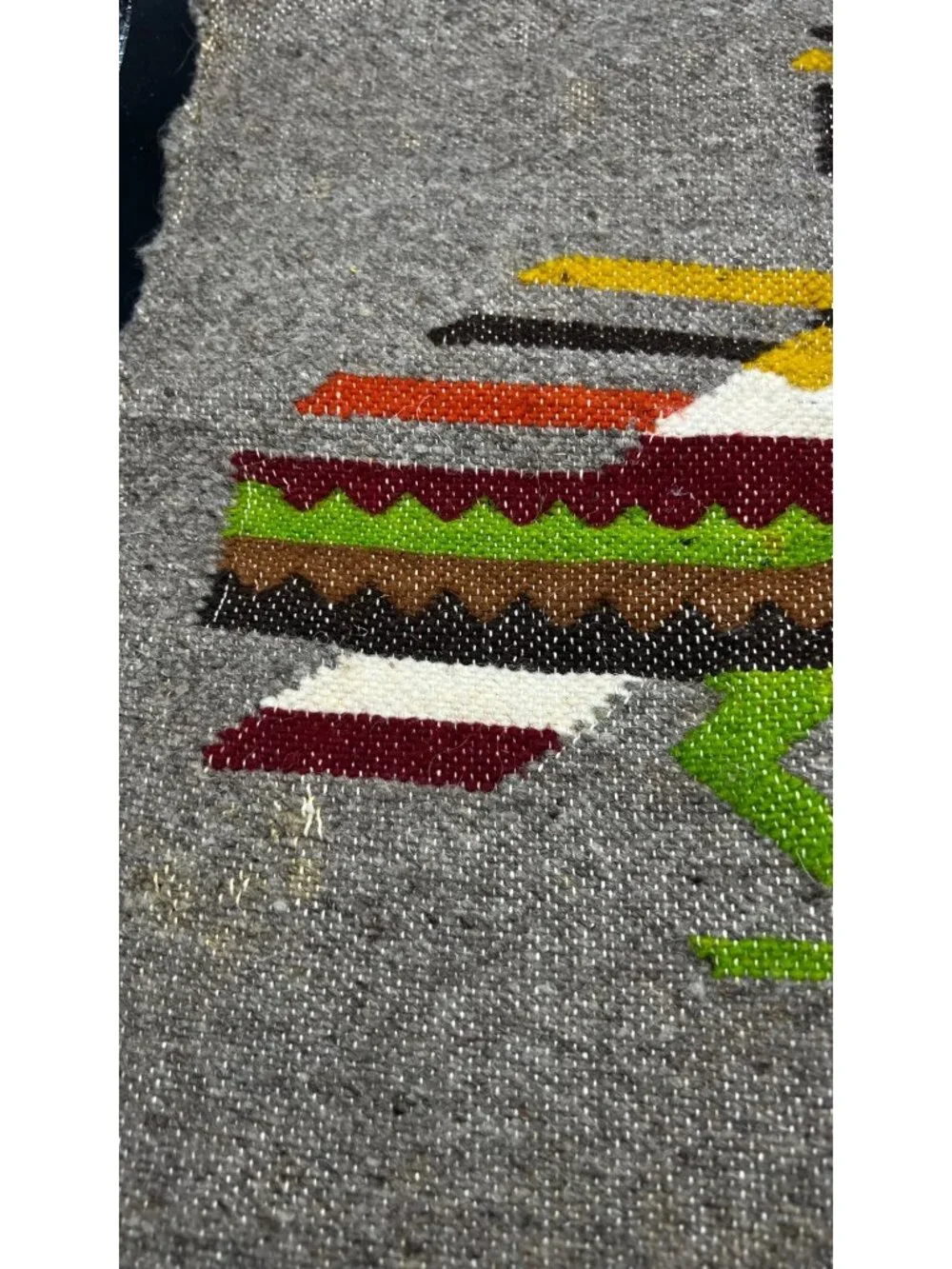 Woven Ecuadorian Tapestry Colorful Bird Rustic Tribal-Inspired 14”x14